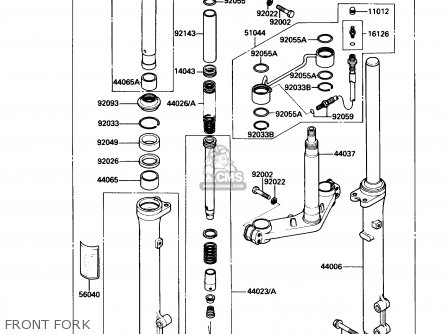 FRONT FORK - ZG1200B2 VOYAGER XII 1988 USA CALIFORNIA CANADA