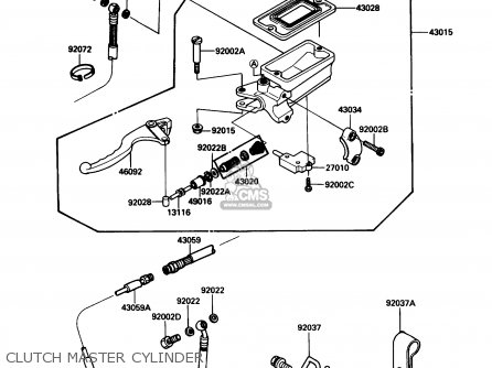 CLUTCH MASTER CYLINDER - ZG1200B2 VOYAGER XII 1988 USA CALIFORNIA CANADA