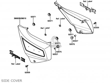SIDE COVER - ZG1200B2 VOYAGER XII 1988 USA CALIFORNIA CANADA