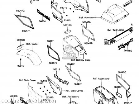 DECAL(ZG1200-B1/B2/B3) - ZG1200B2 VOYAGER XII 1988 USA CALIFORNIA CANADA