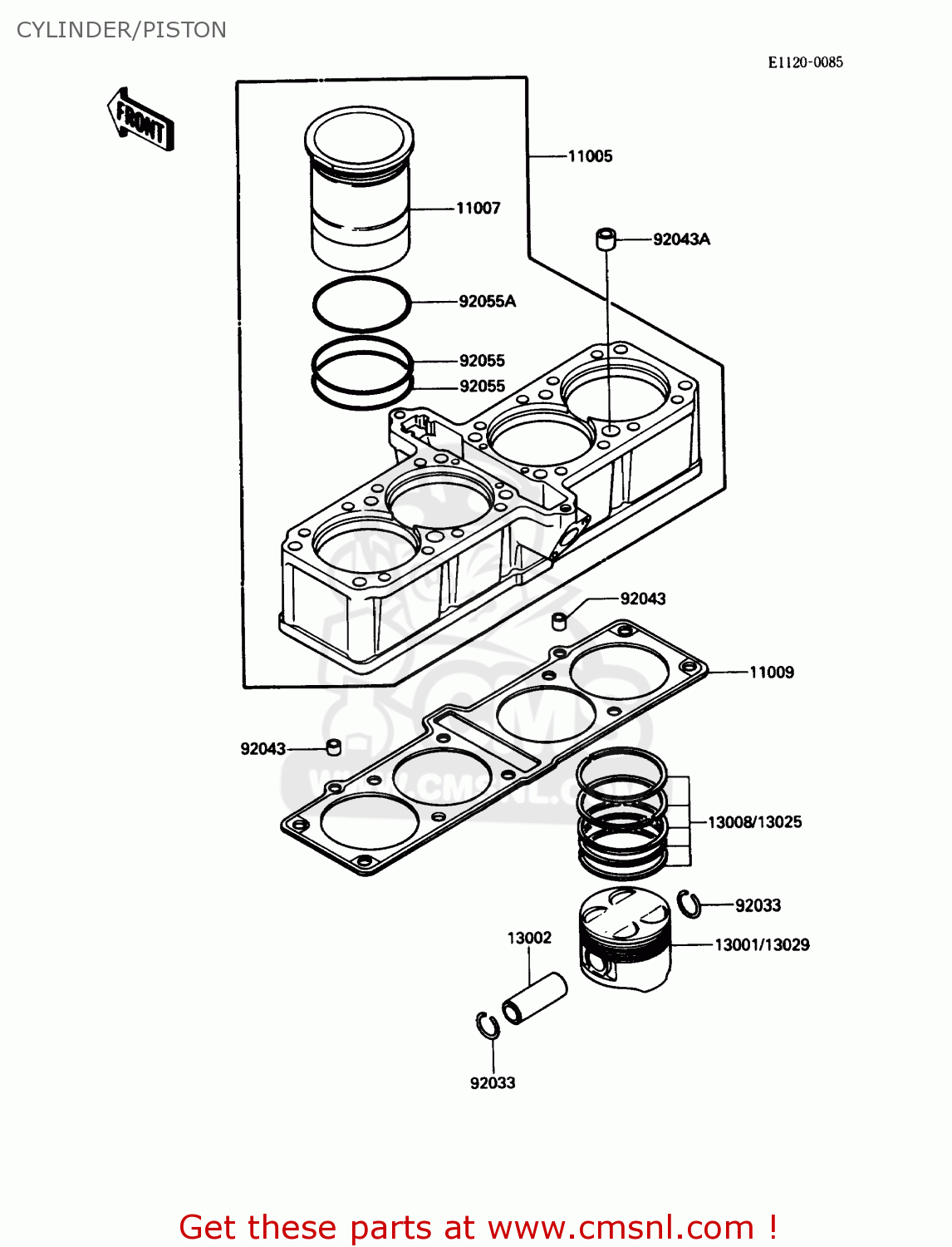 CYLINDER/PISTON ZG1200B3 VOYAGER XII 1989 USA CALIFORNIA CANADA