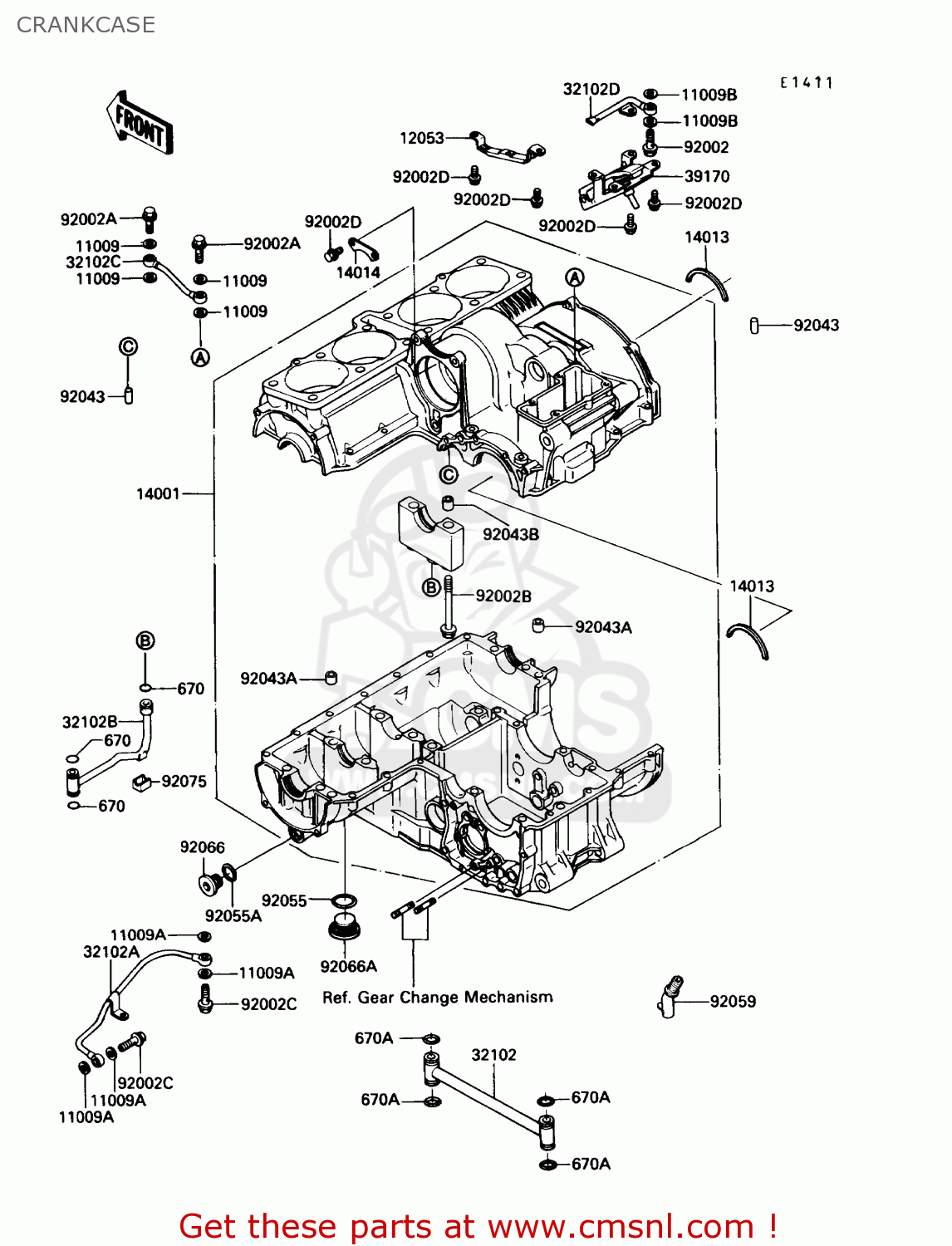 CRANKCASE ZG1200B3 VOYAGER XII 1989 USA CALIFORNIA CANADA