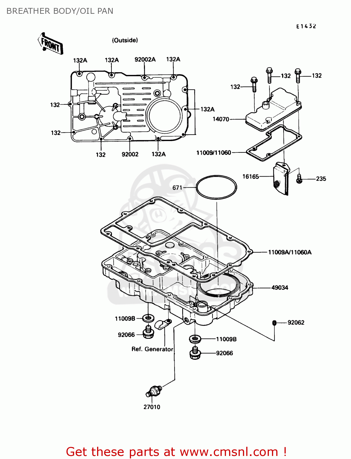 BREATHER BODY/OIL PAN ZG1200B3 VOYAGER XII 1989 USA CALIFORNIA CANADA