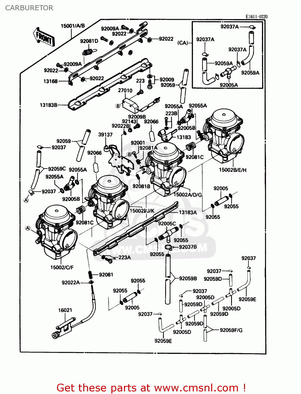 CARBURETOR ZG1200B3 VOYAGER XII 1989 USA CALIFORNIA CANADA