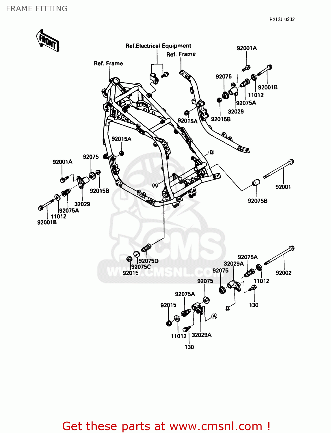 FRAME FITTING ZG1200B3 VOYAGER XII 1989 USA CALIFORNIA CANADA