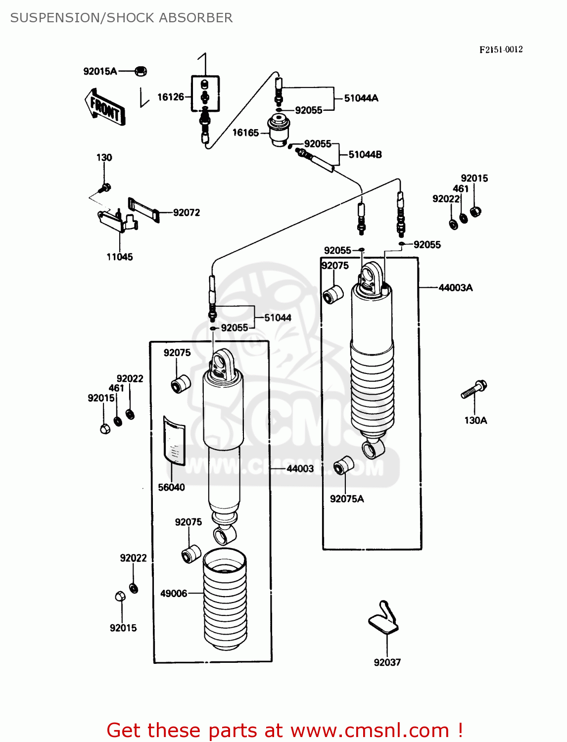 SUSPENSION/SHOCK ABSORBER ZG1200B3 VOYAGER XII 1989 USA CALIFORNIA CANADA