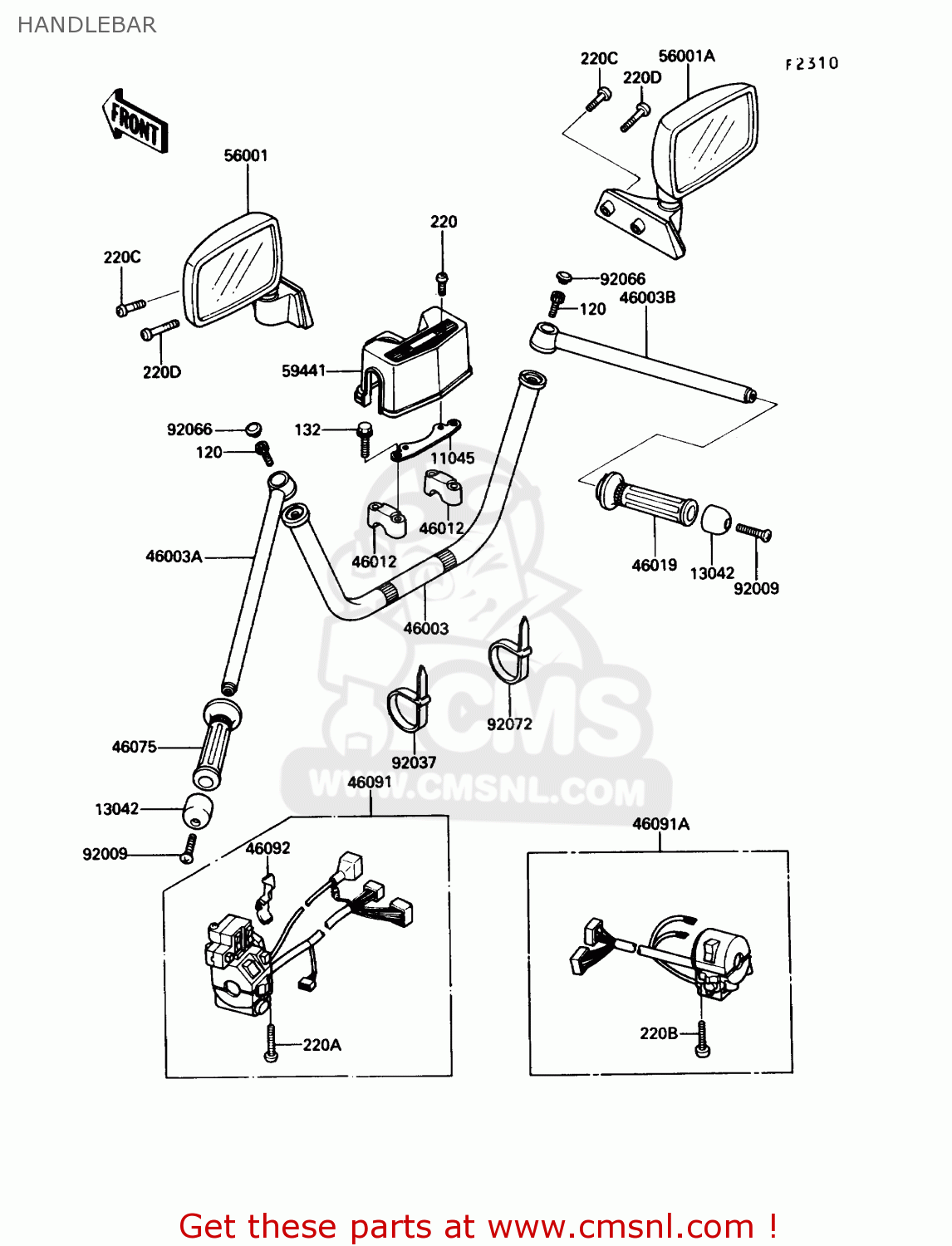 HANDLEBAR ZG1200B3 VOYAGER XII 1989 USA CALIFORNIA CANADA