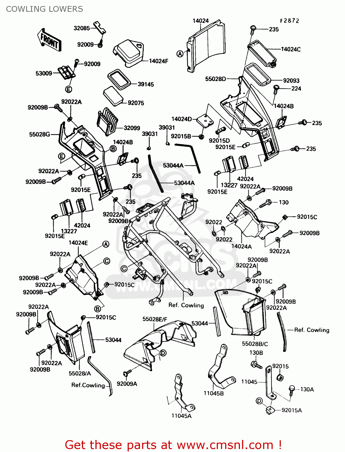 COWLING LOWERS ZG1200B3 VOYAGER XII 1989 USA CALIFORNIA CANADA