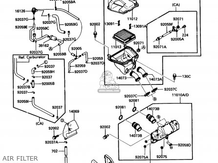 AIR FILTER - ZG1200B3 VOYAGER XII 1989 USA CALIFORNIA CANADA