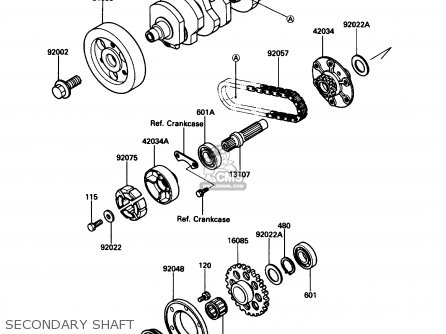 SECONDARY SHAFT - ZG1200B3 VOYAGER XII 1989 USA CALIFORNIA CANADA