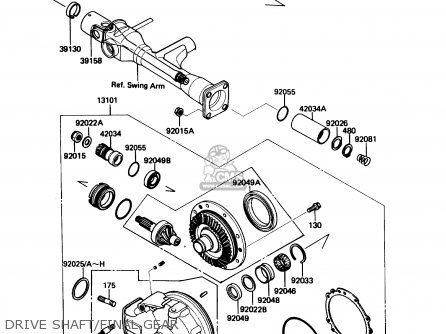 DRIVE SHAFT/FINAL GEAR - ZG1200B3 VOYAGER XII 1989 USA CALIFORNIA CANADA