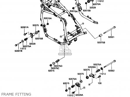 FRAME FITTING - ZG1200B3 VOYAGER XII 1989 USA CALIFORNIA CANADA