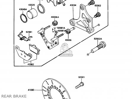REAR BRAKE - ZG1200B3 VOYAGER XII 1989 USA CALIFORNIA CANADA