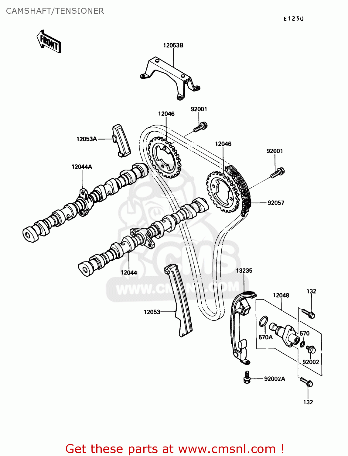 CAMSHAFT/TENSIONER ZG1200B4 VOYAGER XII 1990 USA CALIFORNIA CANADA
