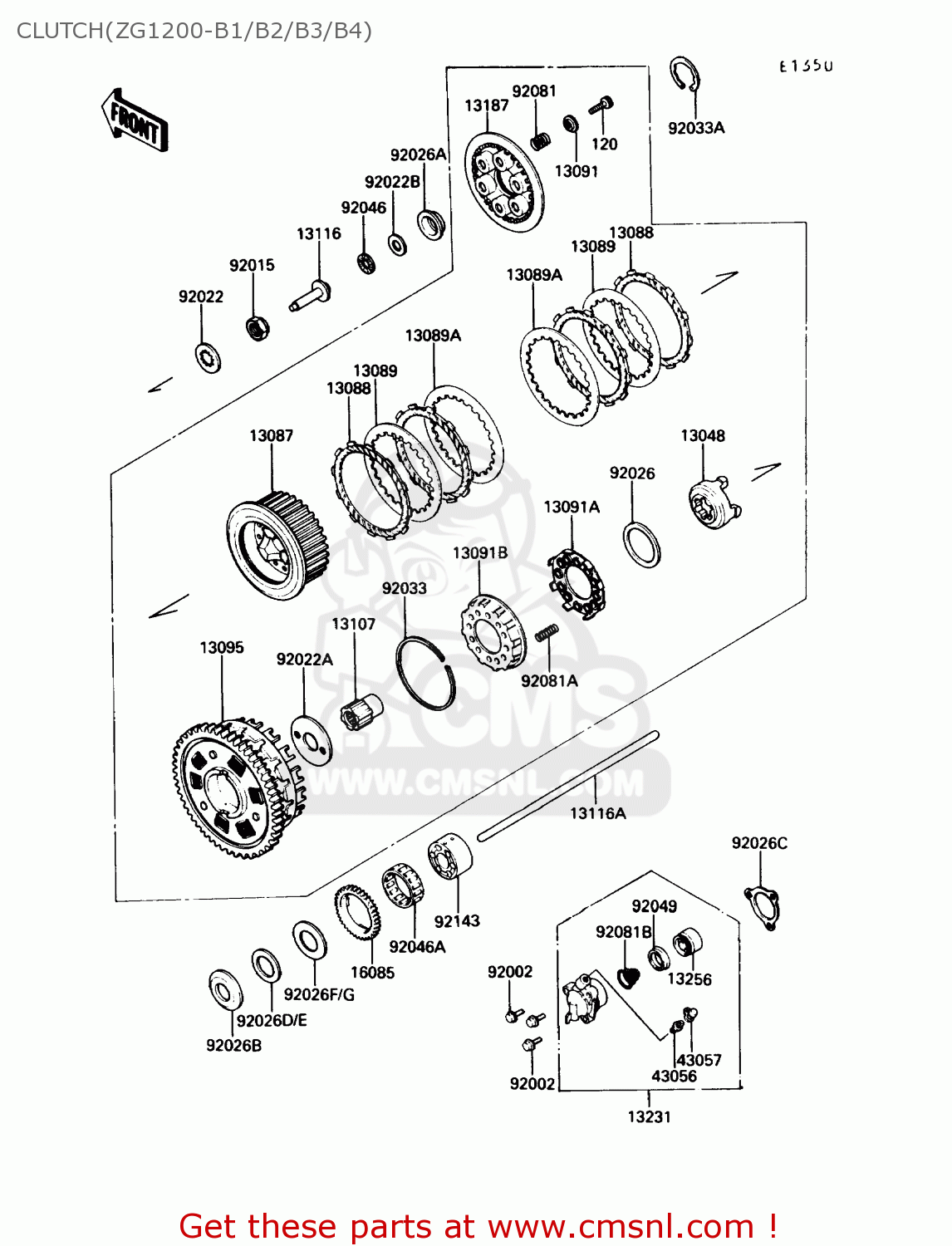 CLUTCH(ZG1200-B1/B2/B3/B4) ZG1200B4 VOYAGER XII 1990 USA CALIFORNIA CANADA