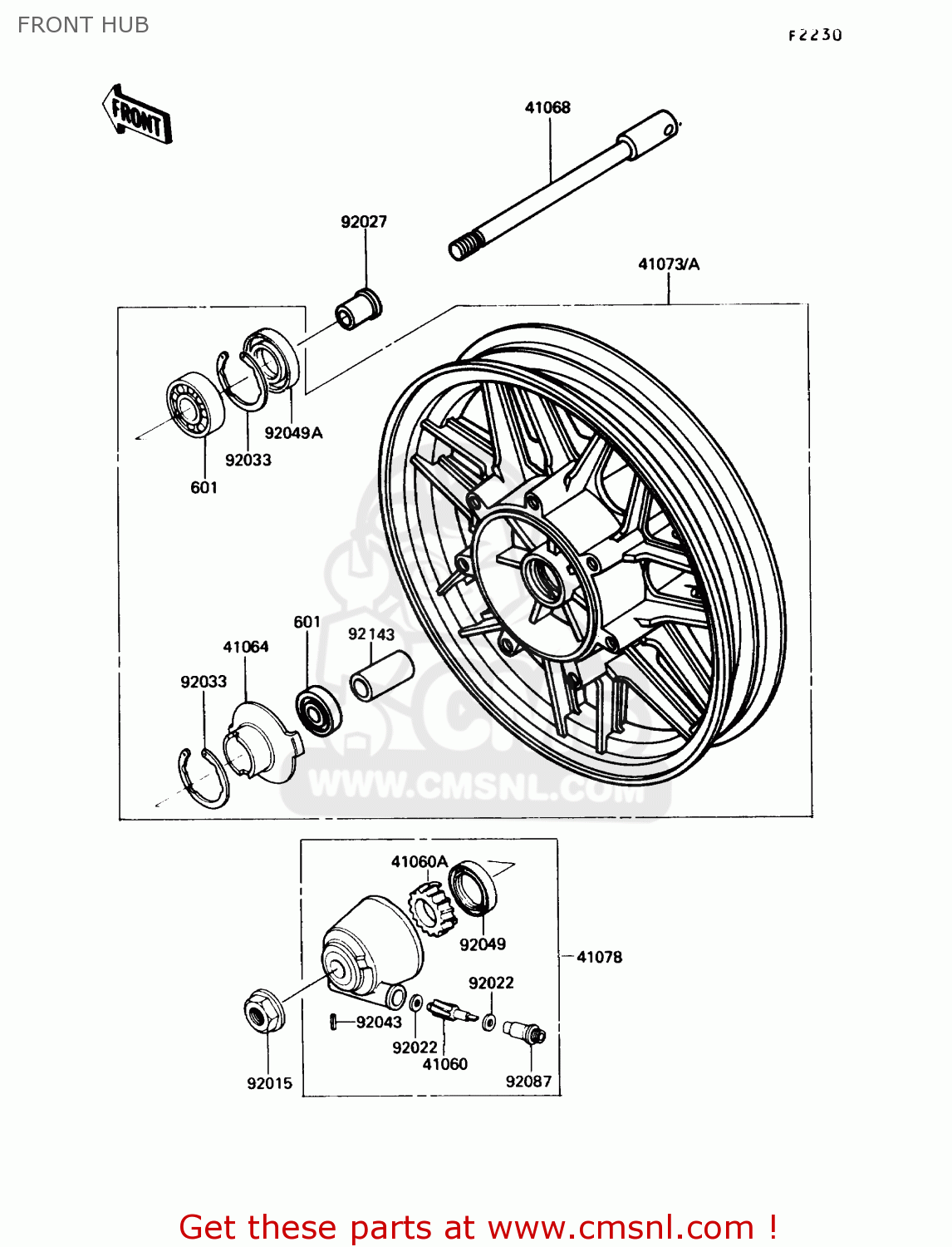 FRONT HUB ZG1200B4 VOYAGER XII 1990 USA CALIFORNIA CANADA