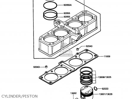CYLINDER/PISTON - ZG1200B4 VOYAGER XII 1990 USA CALIFORNIA CANADA