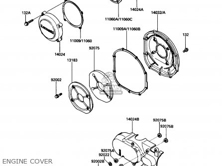 ENGINE COVER - ZG1200B4 VOYAGER XII 1990 USA CALIFORNIA CANADA