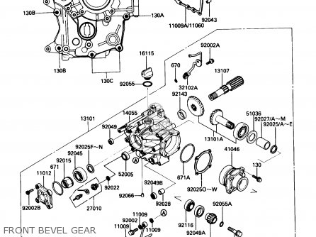 FRONT BEVEL GEAR - ZG1200B4 VOYAGER XII 1990 USA CALIFORNIA CANADA
