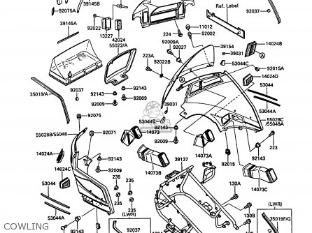 COWLING - ZG1200B4 VOYAGER XII 1990 USA CALIFORNIA CANADA