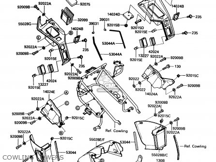 COWLING LOWERS - ZG1200B4 VOYAGER XII 1990 USA CALIFORNIA CANADA