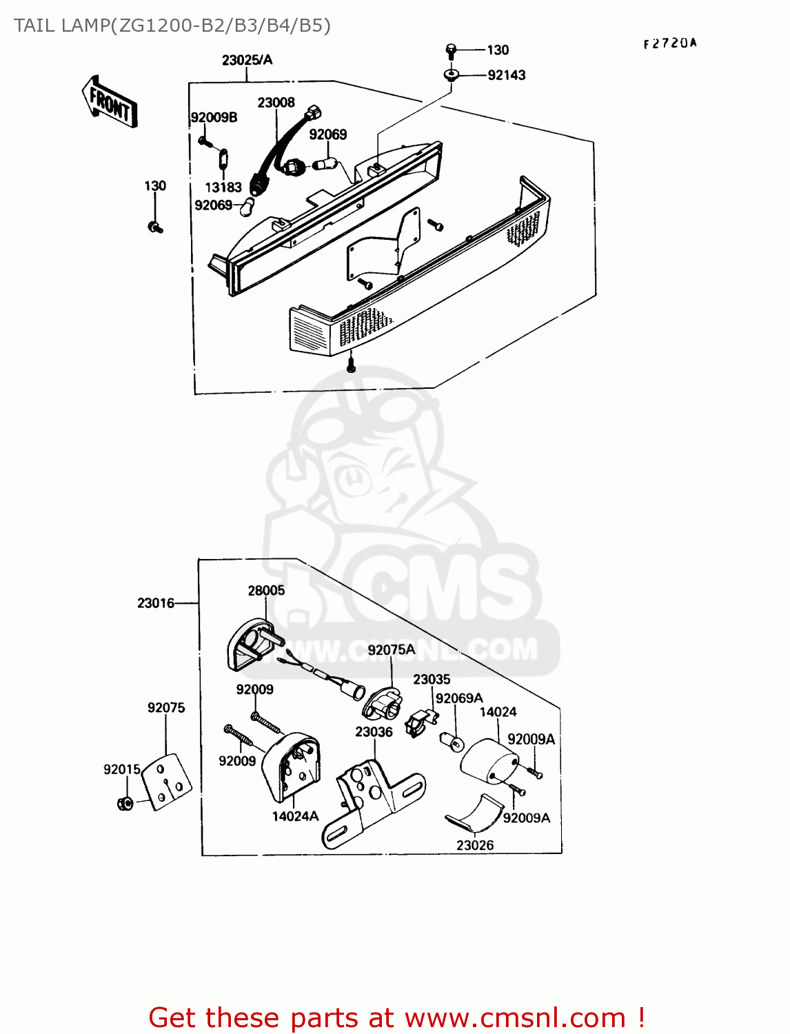 TAIL LAMP(ZG1200-B2/B3/B4/B5) ZG1200B5 VOYAGER XII 1991 USA CALIFORNIA CANADA