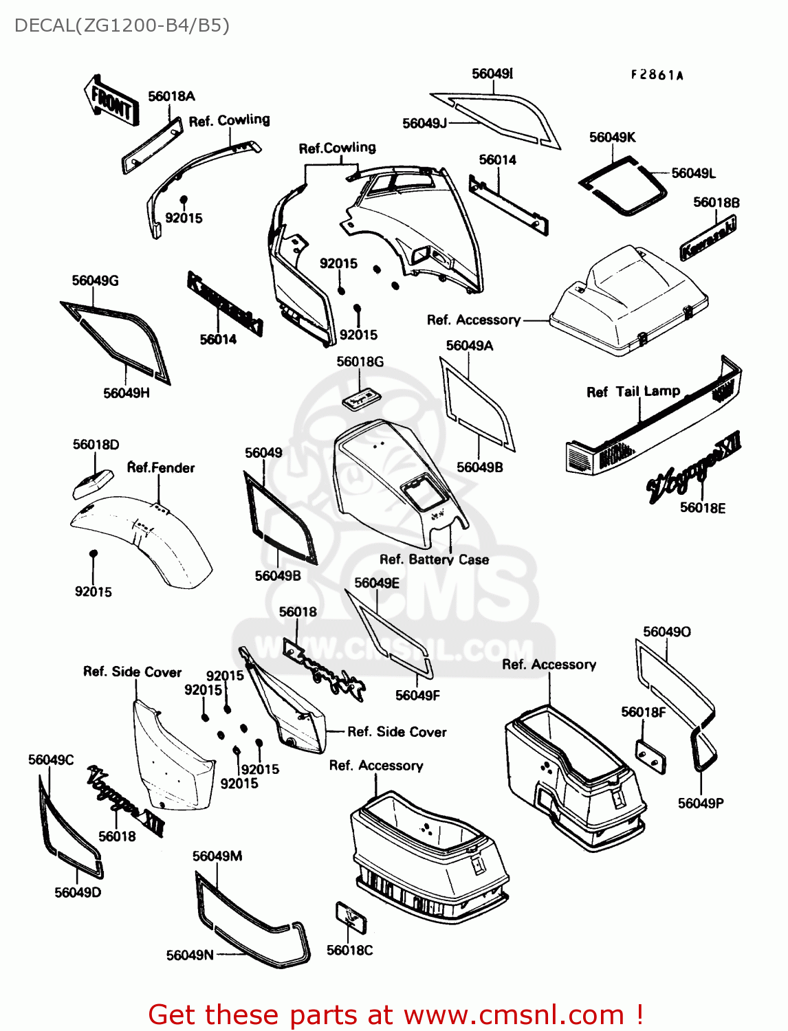 DECAL(ZG1200-B4/B5) ZG1200B5 VOYAGER XII 1991 USA CALIFORNIA CANADA