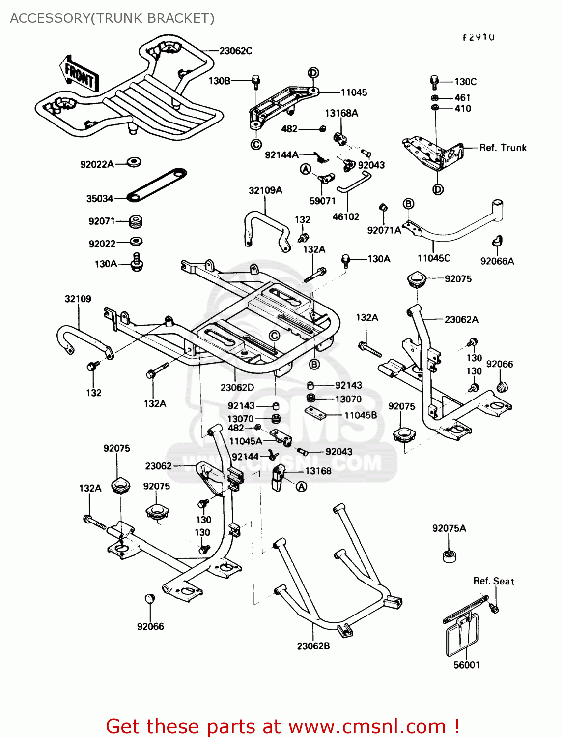 ACCESSORY(TRUNK BRACKET) ZG1200B5 VOYAGER XII 1991 USA CALIFORNIA CANADA