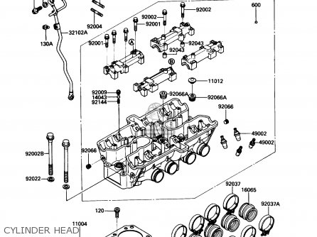 CYLINDER HEAD - ZG1200B5 VOYAGER XII 1991 USA CALIFORNIA CANADA