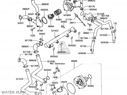 WATER PUMP - ZG1200B5 VOYAGER XII 1991 USA CALIFORNIA CANADA