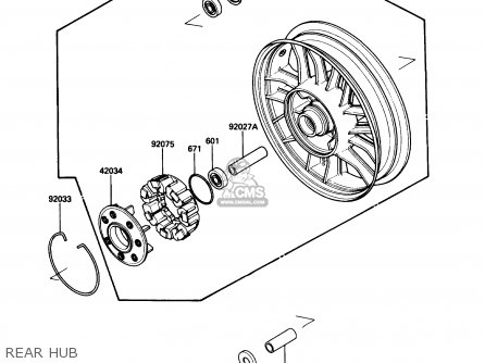 REAR HUB - ZG1200B5 VOYAGER XII 1991 USA CALIFORNIA CANADA