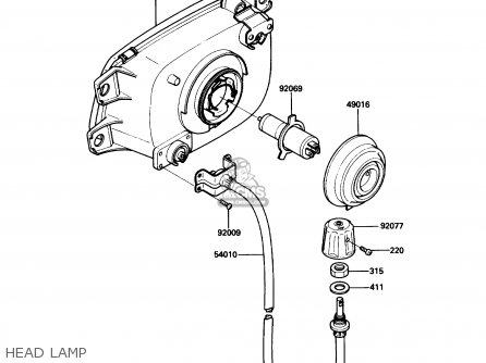 HEAD LAMP - ZG1200B5 VOYAGER XII 1991 USA CALIFORNIA CANADA