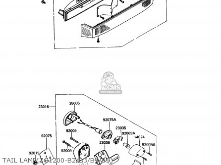 TAIL LAMP(ZG1200-B2/B3/B4/B5) - ZG1200B5 VOYAGER XII 1991 USA CALIFORNIA CANADA