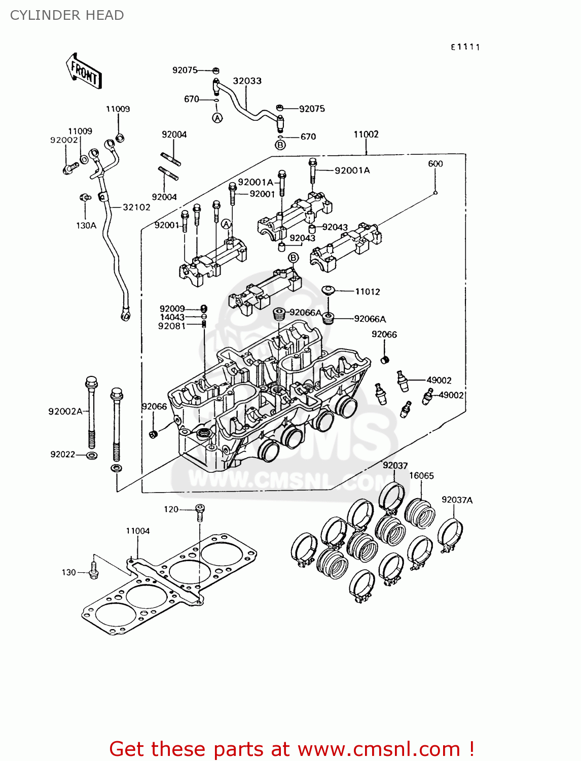 CYLINDER HEAD ZG1200B6 VOYAGER XII 1992 USA CALIFORNIA CANADA