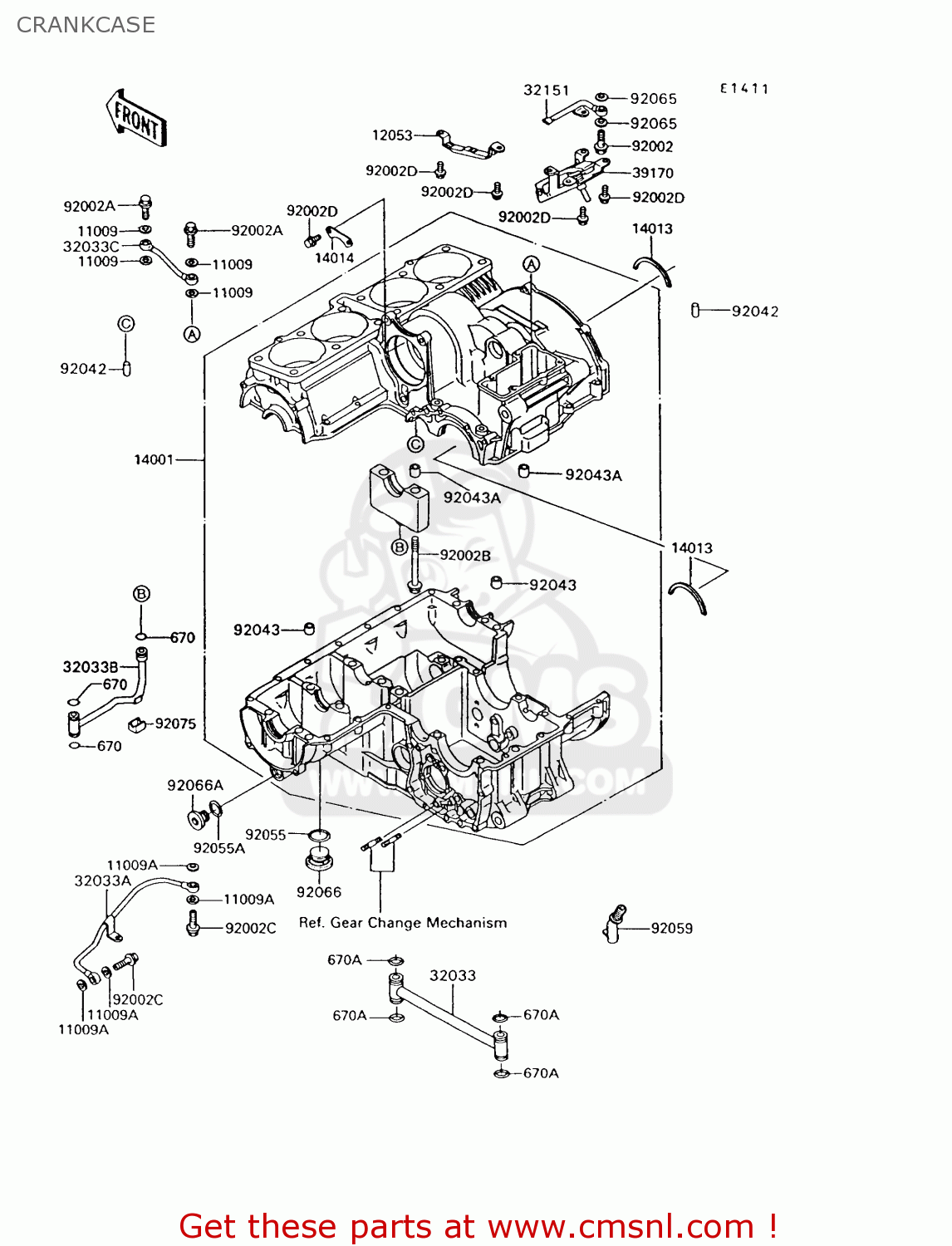 CRANKCASE ZG1200B6 VOYAGER XII 1992 USA CALIFORNIA CANADA