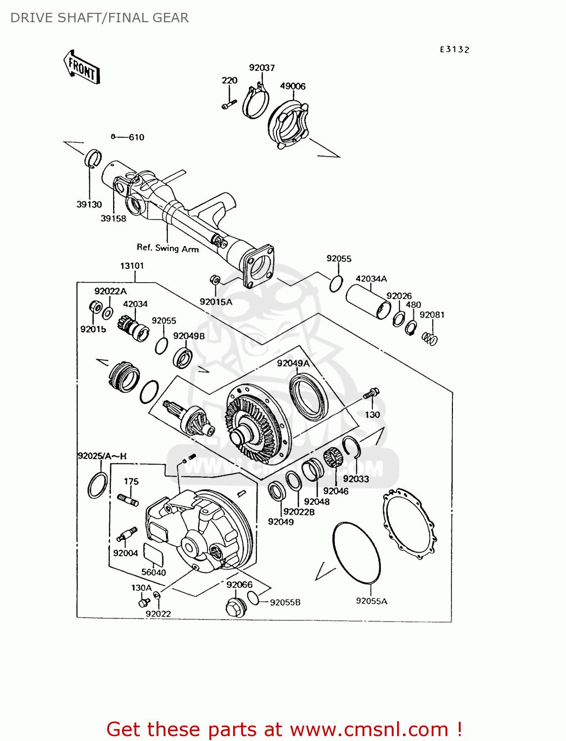 DRIVE SHAFT/FINAL GEAR ZG1200B6 VOYAGER XII 1992 USA CALIFORNIA CANADA