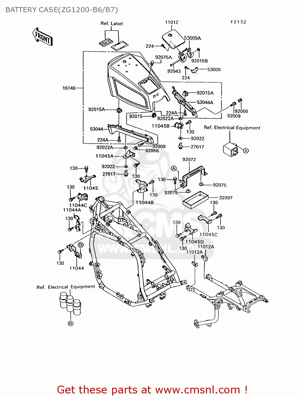 BATTERY CASE(ZG1200-B6/B7) ZG1200B6 VOYAGER XII 1992 USA CALIFORNIA CANADA