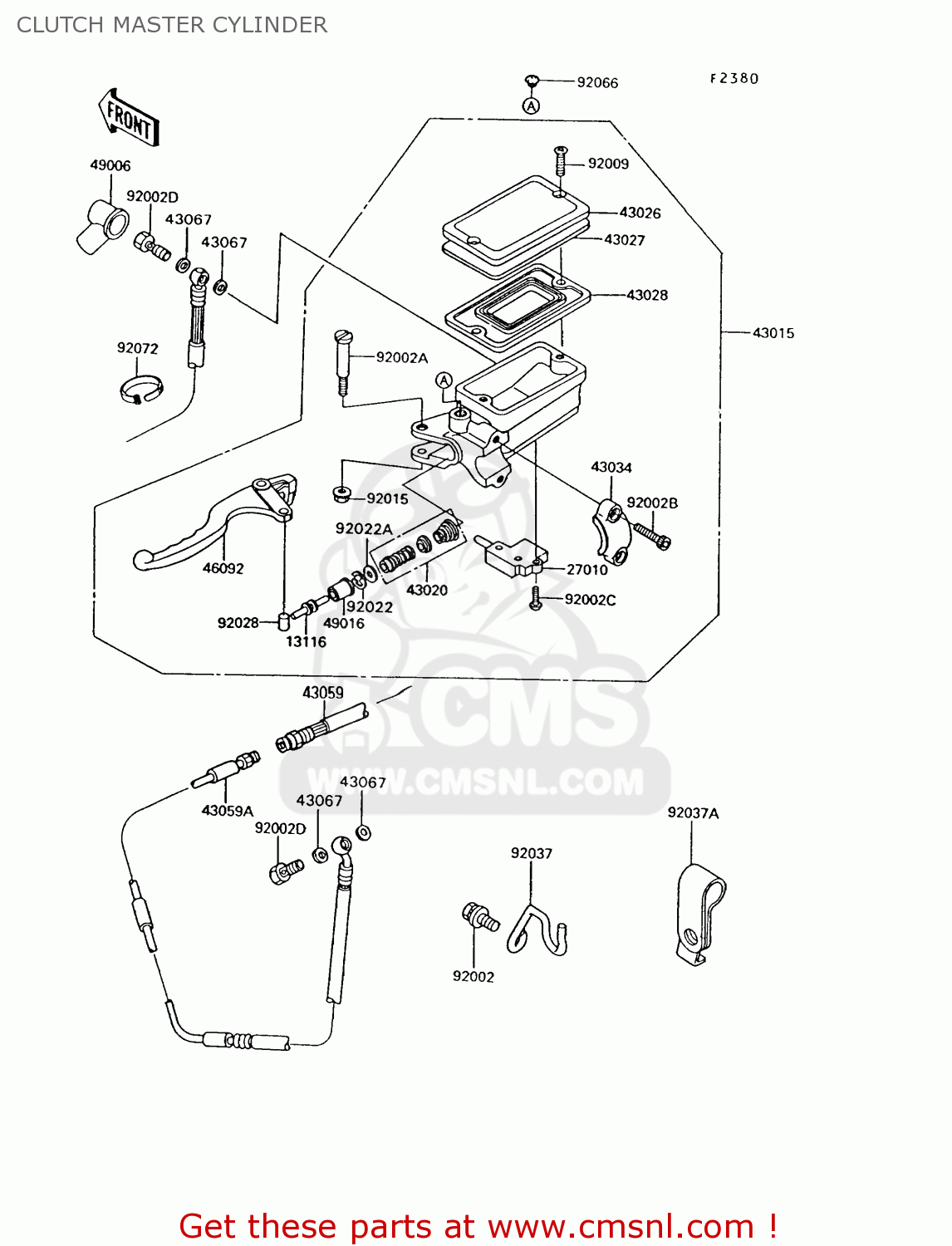 CLUTCH MASTER CYLINDER ZG1200B6 VOYAGER XII 1992 USA CALIFORNIA CANADA