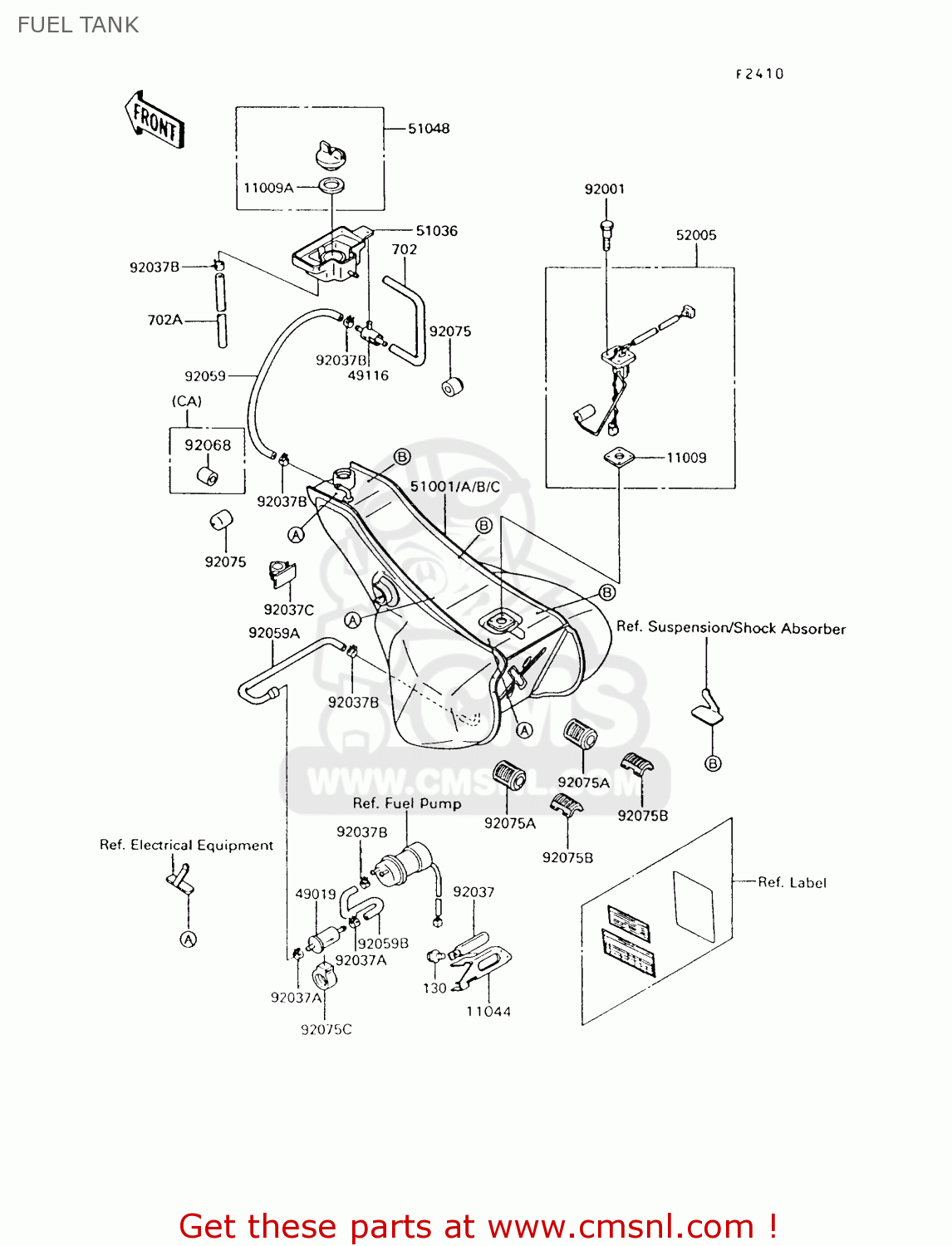 FUEL TANK ZG1200B6 VOYAGER XII 1992 USA CALIFORNIA CANADA