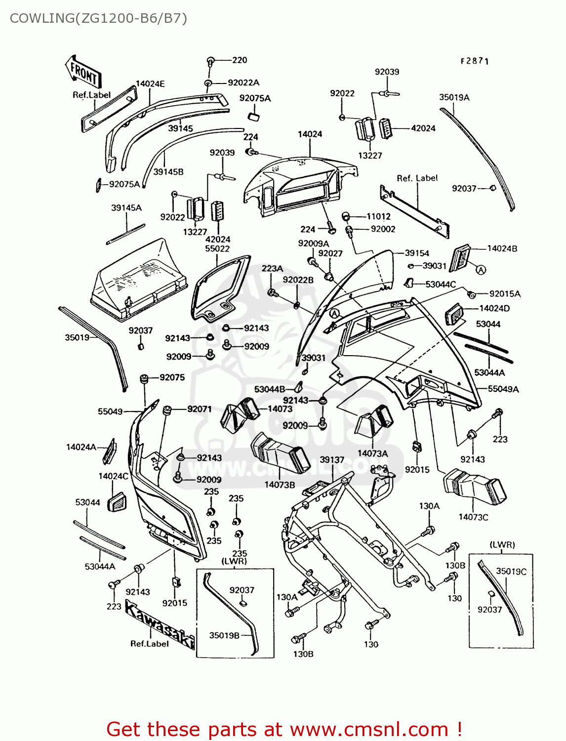 COWLING(ZG1200-B6/B7) ZG1200B6 VOYAGER XII 1992 USA CALIFORNIA CANADA