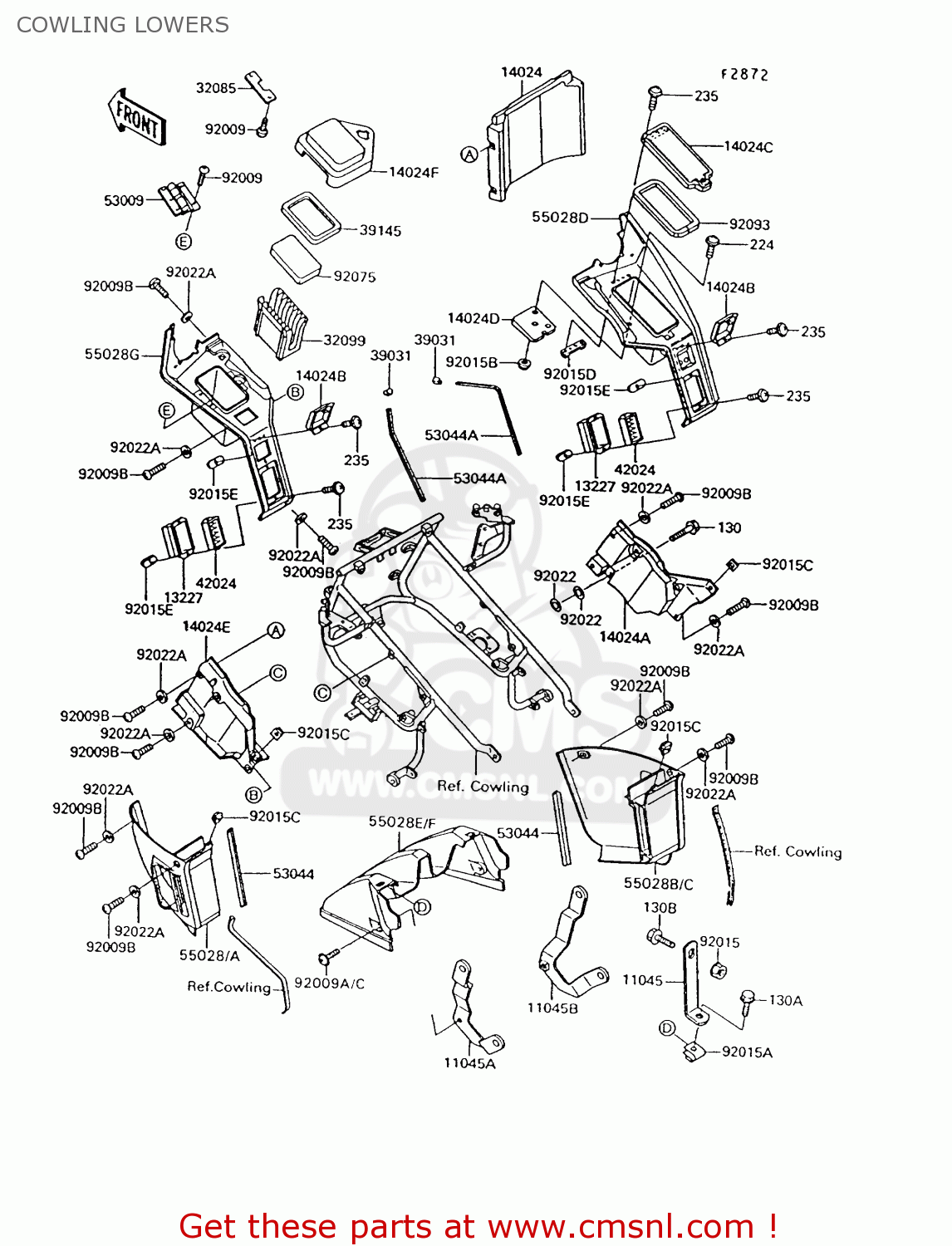 COWLING LOWERS ZG1200B6 VOYAGER XII 1992 USA CALIFORNIA CANADA