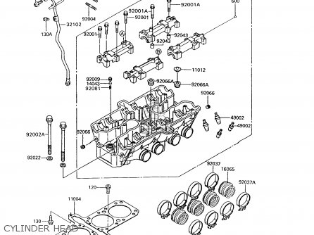 CYLINDER HEAD - ZG1200B6 VOYAGER XII 1992 USA CALIFORNIA CANADA