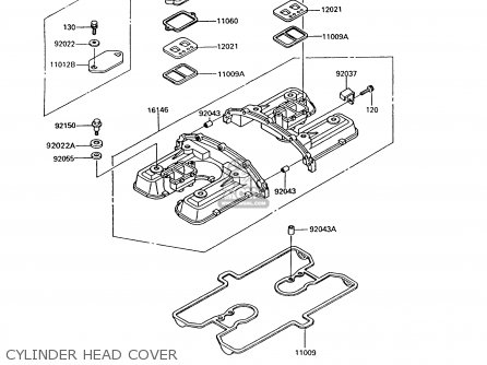 CYLINDER HEAD COVER - ZG1200B6 VOYAGER XII 1992 USA CALIFORNIA CANADA