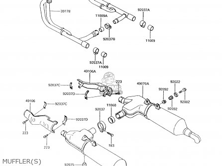 MUFFLER(S) - ZG1200B6 VOYAGER XII 1992 USA CALIFORNIA CANADA