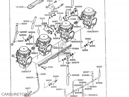 CARBURETOR - ZG1200B6 VOYAGER XII 1992 USA CALIFORNIA CANADA