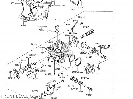 FRONT BEVEL GEAR - ZG1200B6 VOYAGER XII 1992 USA CALIFORNIA CANADA