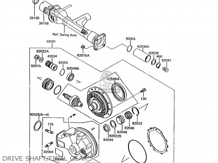 DRIVE SHAFT/FINAL GEAR - ZG1200B6 VOYAGER XII 1992 USA CALIFORNIA CANADA