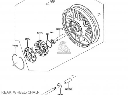 REAR WHEEL/CHAIN - ZG1200B6 VOYAGER XII 1992 USA CALIFORNIA CANADA