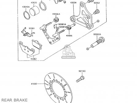 REAR BRAKE - ZG1200B6 VOYAGER XII 1992 USA CALIFORNIA CANADA