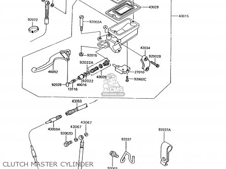 CLUTCH MASTER CYLINDER - ZG1200B6 VOYAGER XII 1992 USA CALIFORNIA CANADA